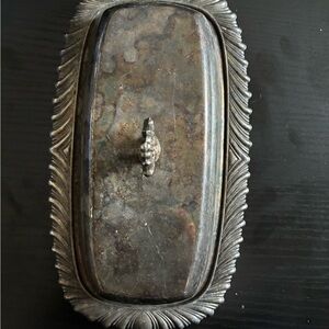 Regency Silver Vintage Silver Butter Dish with Lid and glass insert